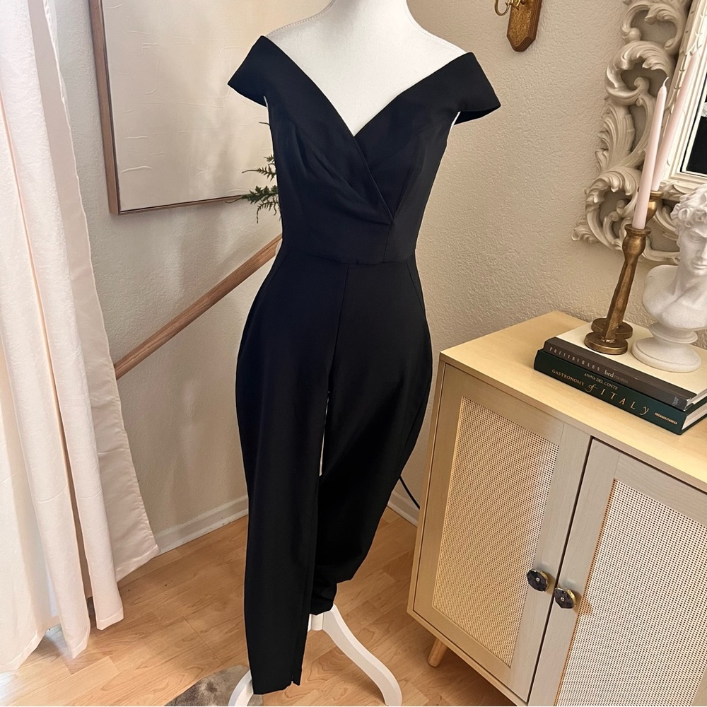 HOUSE OF CB Black Bella Jumpsuit Off The Shoulder Size Small - Picture 2 of 12